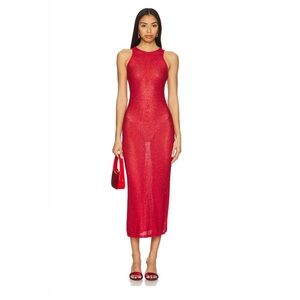 Lovers + Friends Red Knit Summer Maxi Dress